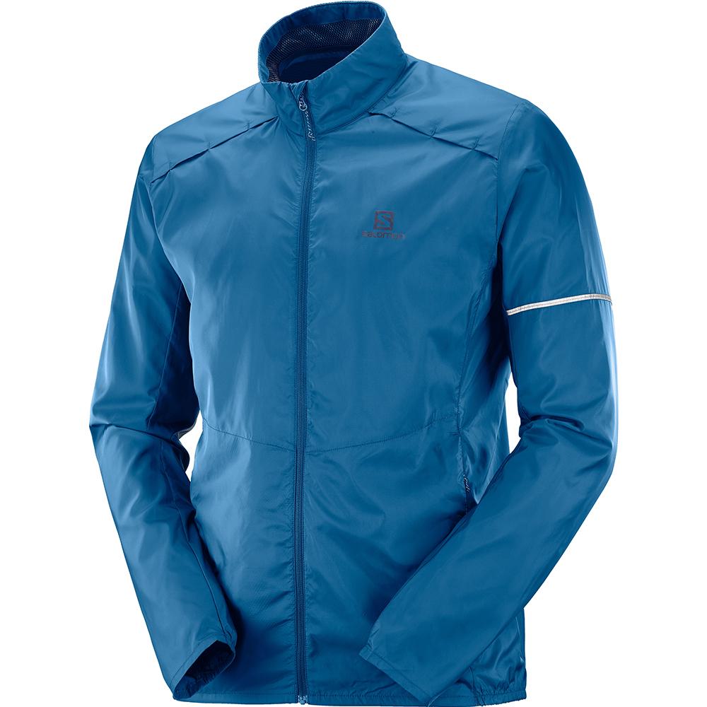 Capa Intermedia Salomon Hombre Azules - Salomon Argentina AGILE WIND JKT M,769812-PWC